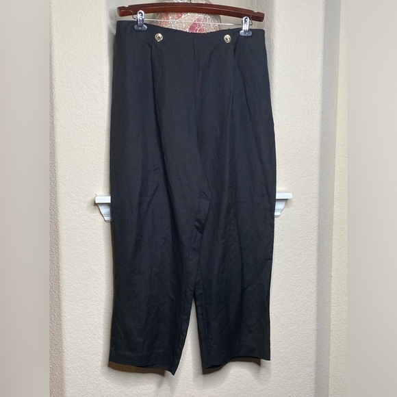 KARL LAGERFELD PARIS Women's Linen Blend Cropped Pants Size 14 - Picture 9 of 11